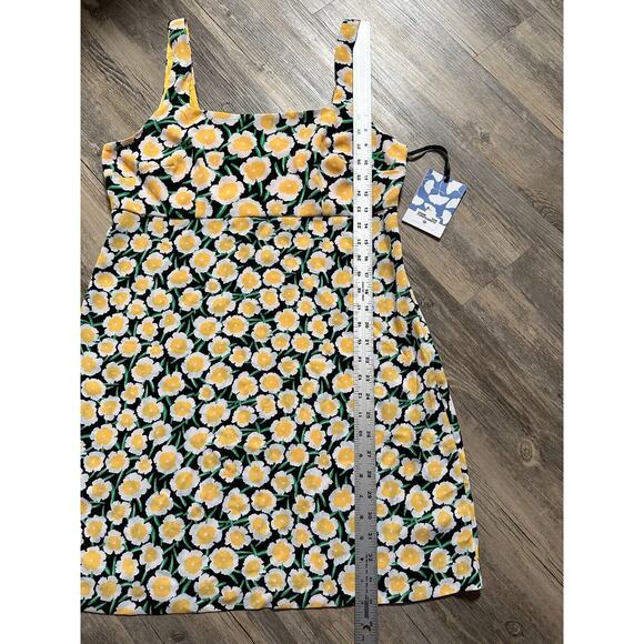 Diane Von Furstenberg x Target Mini Shift Dress Poppy Yellow Black Size 12 DVF - Picture 2 of 5